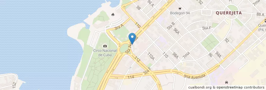 Mapa de ubicacion de Servicupet 5ta y 112 en 古巴, La Habana, Playa.