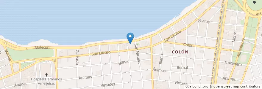 Mapa de ubicacion de Café Neruda en Kuba, Havanna, Centro Habana.