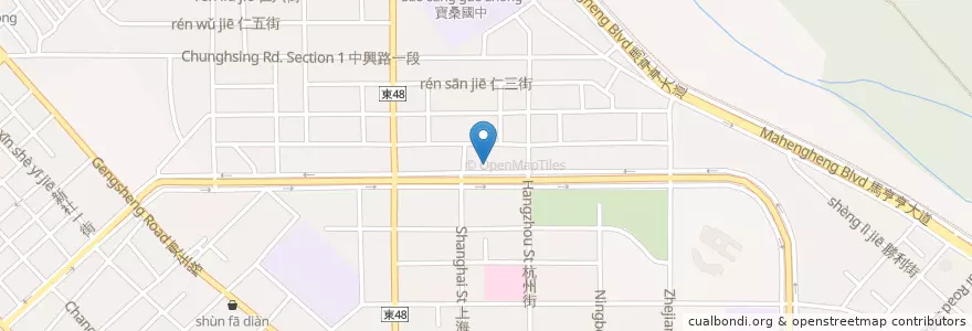 Mapa de ubicacion de 夫妻肺片 en 台湾, 台湾省, 台東県, 台東市.