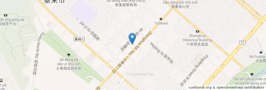 Mapa de ubicacion de 寶桑湯圓 en 台湾, 台湾省, 台東県, 台東市.