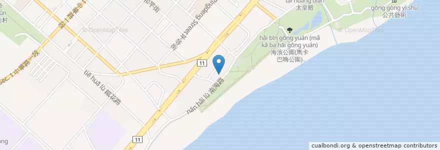 Mapa de ubicacion de 黃記蔥油餅 en Taiwan, 臺灣省, 臺東縣, 臺東市.