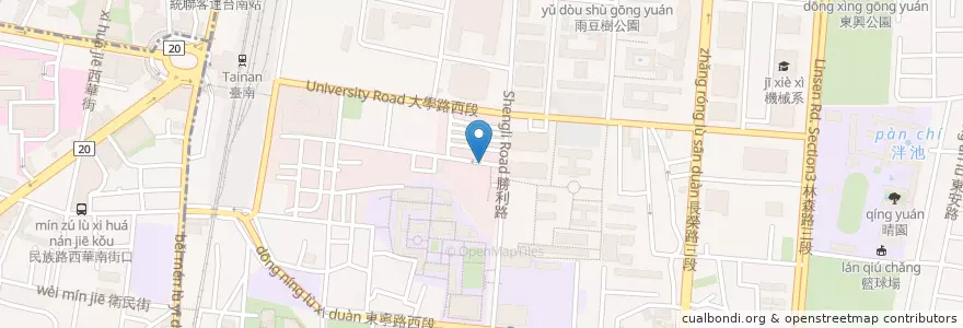 Mapa de ubicacion de Yes58 Pasta en Taiwan, 臺南市, 東區.