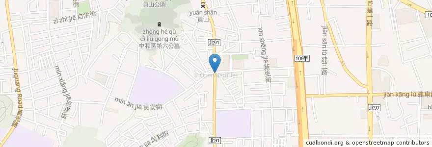 Mapa de ubicacion de 85度c en تایوان, 新北市, 中和區.