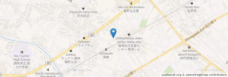 Mapa de ubicacion de きむらや en Jepun, 東京都, 調布市.