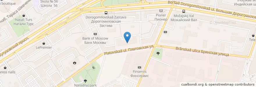 Mapa de ubicacion de Сказочный двор en Rusland, Centraal Federaal District, Moskou, Западный Административный Округ, Район Дорогомилово.