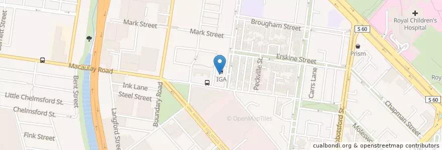 Mapa de ubicacion de Melrose Street Pharmacy en Avustralya, Victoria, City Of Melbourne.