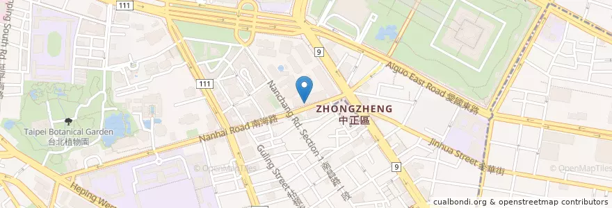 Mapa de ubicacion de 中國輸出入銀行 en 타이완, 신베이 시, 타이베이시, 중정 구.