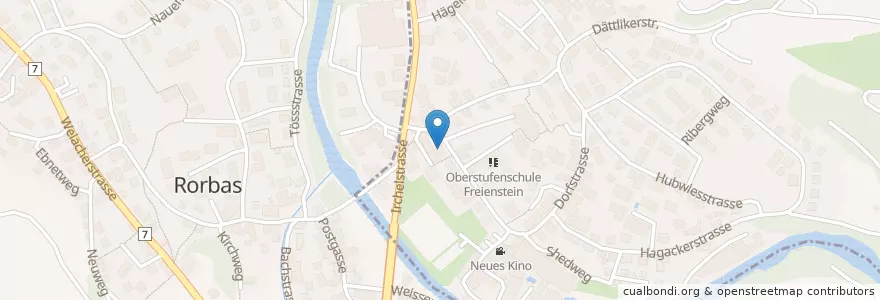 Mapa de ubicacion de Wiesental en Suisse, Zurich, Bezirk Bülach, Rorbas, Freienstein-Teufen.