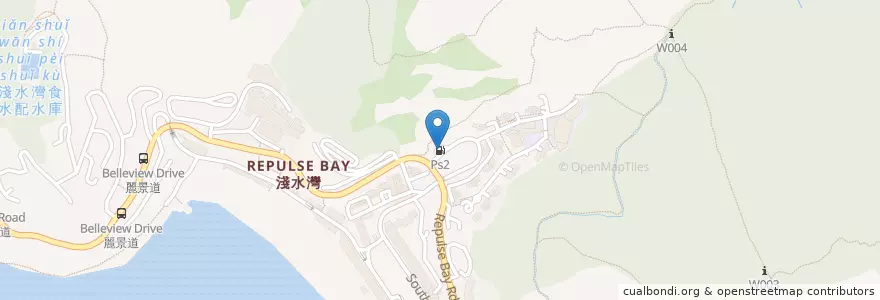 Mapa de ubicacion de Ps2 en China, Cantão, Hong Kong, Ilha De Hong Kong, Novos Territórios, 南區 Southern District.