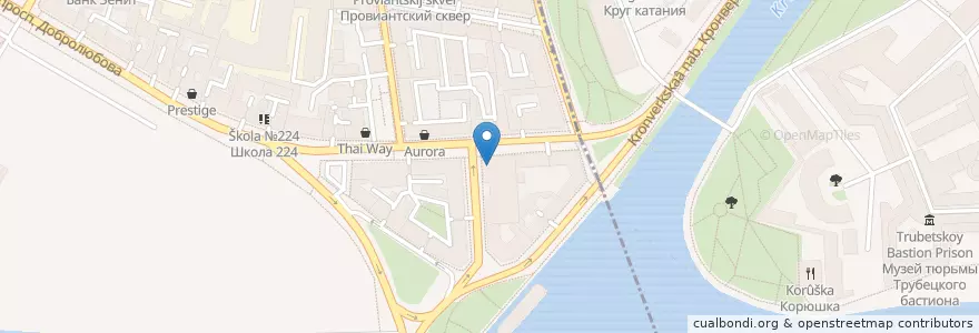 Mapa de ubicacion de Probka en Russie, District Fédéral Du Nord-Ouest, Oblast De Léningrad, Saint-Pétersbourg, Петроградский Район, Введенский Округ.