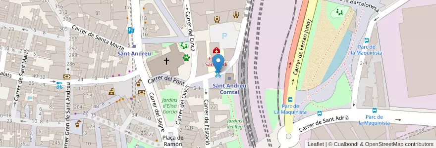 Mapa de ubicacion de 260 - Plaça de l'Estació 6 en スペイン, カタルーニャ州, Barcelona, バルサルネス, Barcelona.