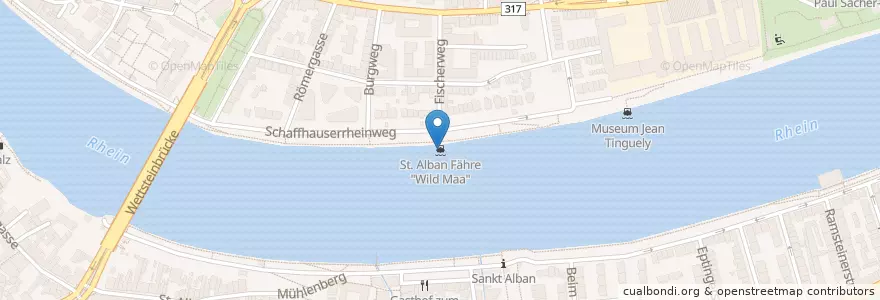 Mapa de ubicacion de St. Alban Fähre "Wild Maa" en Suiza, Basilea-Ciudad, Basilea.