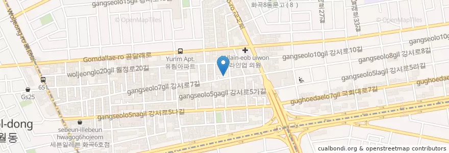 Mapa de ubicacion de 봉구비어 en South Korea, Seoul, Gangseo-Gu, Hwagok 1(Il)-Dong.