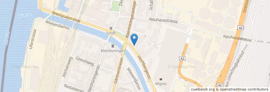 Mapa de ubicacion de Post Filiale 4019 Basel 19 en سويسرا, مدينة بازل, Basel.