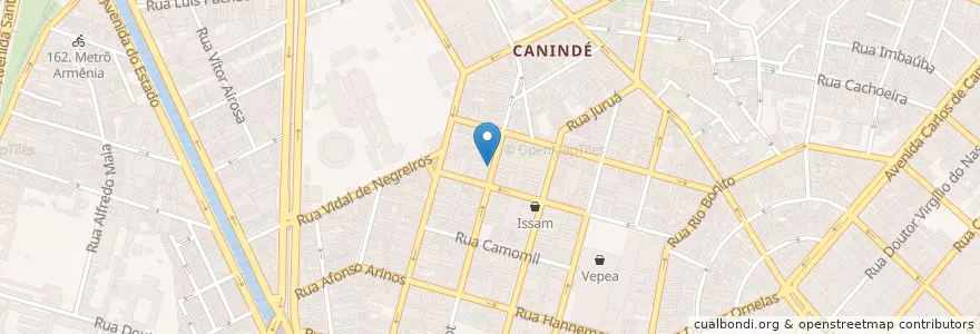 Mapa de ubicacion de Hotel Canindé en ブラジル, 南東部地域, サンパウロ, Região Geográfica Intermediária De São Paulo, Região Metropolitana De São Paulo, Região Imediata De São Paulo, サンパウロ.