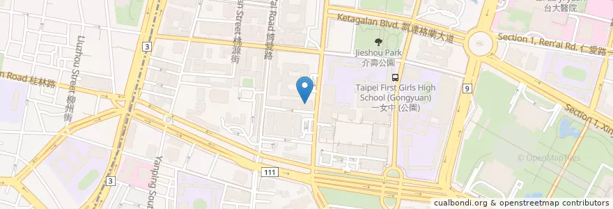 Mapa de ubicacion de 最高行政法院 en Tayvan, 新北市, Taipei, 中正區.