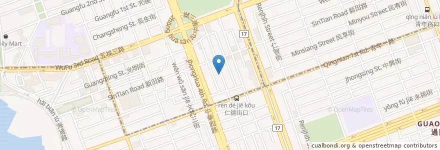 Mapa de ubicacion de 炭樵日式串燒居酒屋 en 臺灣, 高雄市, 前金區.
