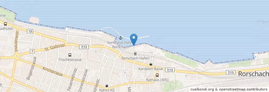 Mapa de ubicacion de Rorschach Hafen (See) en Schweiz, Sankt Gallen, Wahlkreis Rorschach, Rorschach.