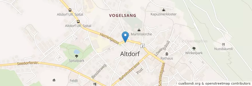 Mapa de ubicacion de Wilhelm Tell en Schweiz/Suisse/Svizzera/Svizra, Uri, Altdorf (Ur).
