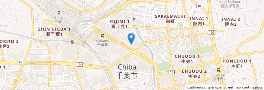 Mapa de ubicacion de みずほ銀行 en Japan, Chiba Prefecture, Chiba, Chuo.