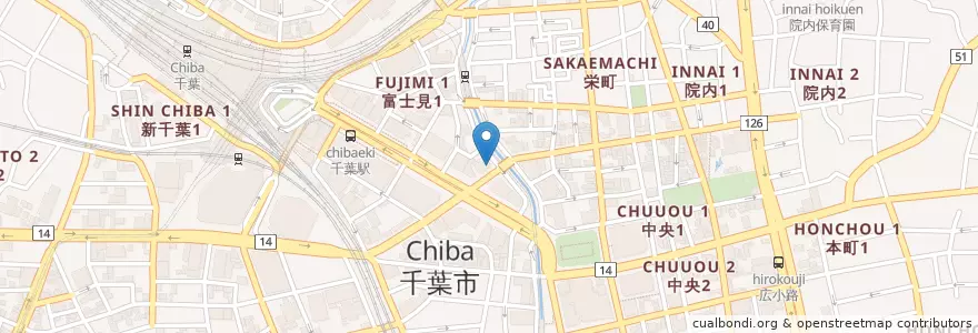 Mapa de ubicacion de 日産レンタカー en اليابان, 千葉県, 千葉市, 中央区.