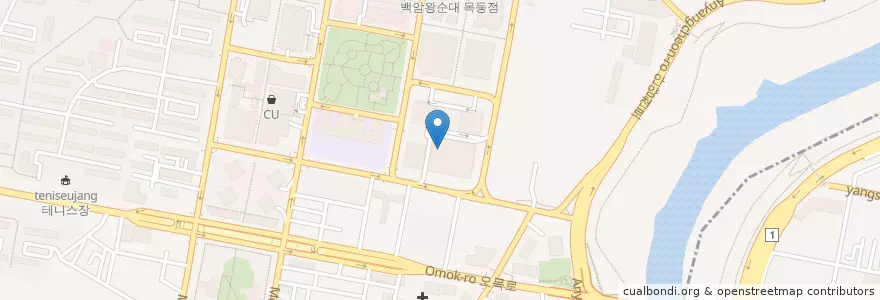 Mapa de ubicacion de 스타벅스 현대목동점 en Corée Du Sud, Séoul, 양천구, 목1동.