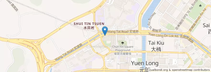 Mapa de ubicacion de Accro Coffee en China, Hong Kong, Cantão, Novos Territórios, 元朗區 Yuen Long District.