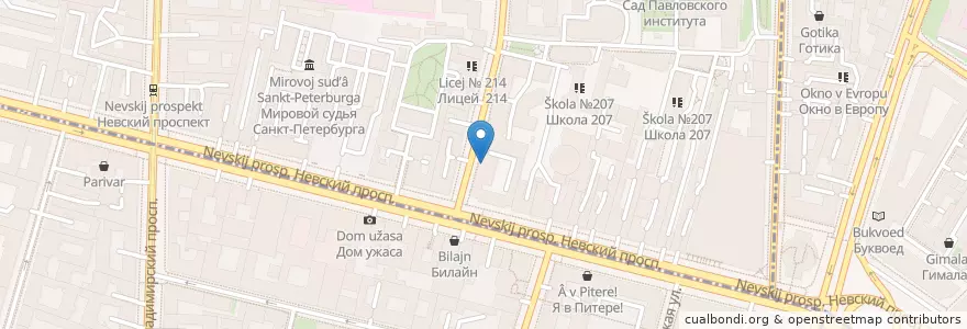 Mapa de ubicacion de Сбербанк en Russia, Северо-Западный Федеральный Округ, Oblast' Di Leningrado, San Pietroburgo, Центральный Район.