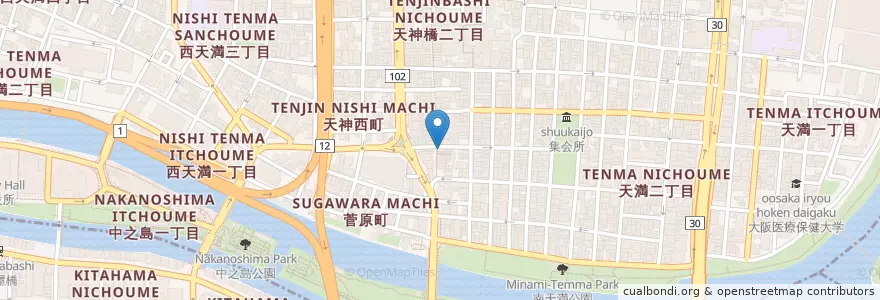Mapa de ubicacion de フクロウのみせ en ژاپن, 大阪府, 大阪市, 北区.
