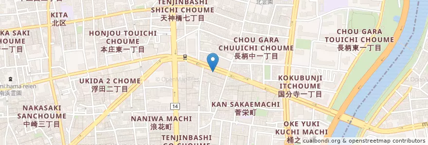Mapa de ubicacion de ごま屋ちゅうべえ en 日本, 大阪府, 大阪市, 北区.