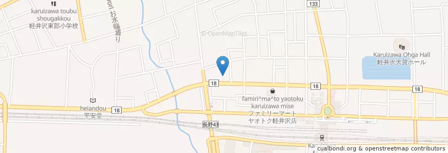 Mapa de ubicacion de やまと薬局 en Japon, Préfecture De Nagano, 北佐久郡, 軽井沢町.