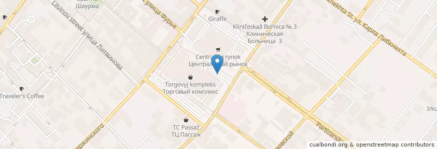 Mapa de ubicacion de Central Market en Russia, Siberian Federal District, Irkutsk Oblast, Городской Округ Иркутск.