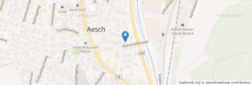 Mapa de ubicacion de Restaurant Jura en Suisse, Bâle-Campagne, Bezirk Arlesheim, Aesch.