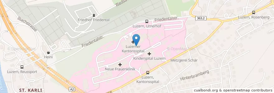Mapa de ubicacion de Spital Aphoteke en Suiza, Lucerna, Lucerna.