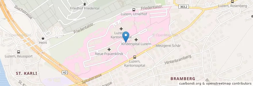 Mapa de ubicacion de Bezahlstelle en Suisse, Lucerne, Luzern.