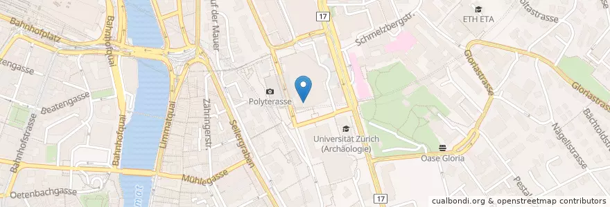 Mapa de ubicacion de Graphische Sammlung en Suiza, Zúrich, Bezirk Zürich, Zúrich.