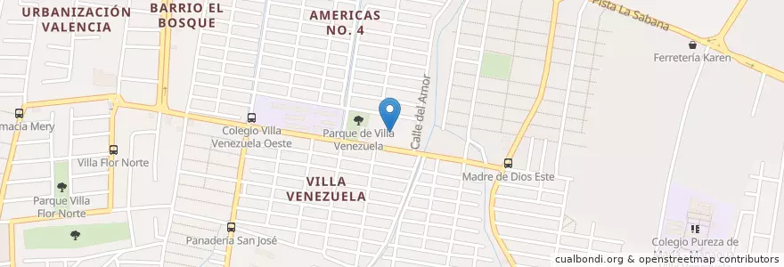 Mapa de ubicacion de Puesto de Salud Villa Venezuela en Никарагуа, Departamento De Managua, Managua (Municipio).