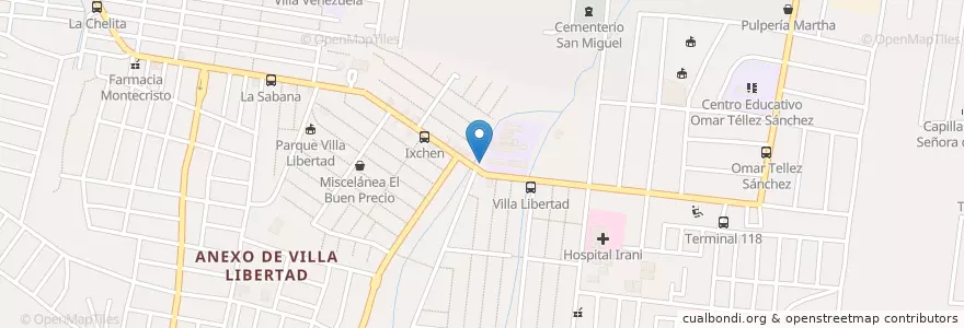 Mapa de ubicacion de La Virgen en Nicaragua, Departamento De Managua, Managua (Municipio).