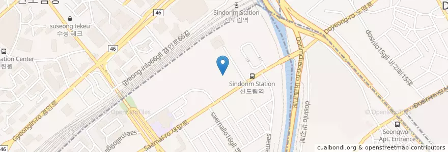 Mapa de ubicacion de 이디야커피 신도림테크노마트점 en 대한민국, 서울, 구로5동.