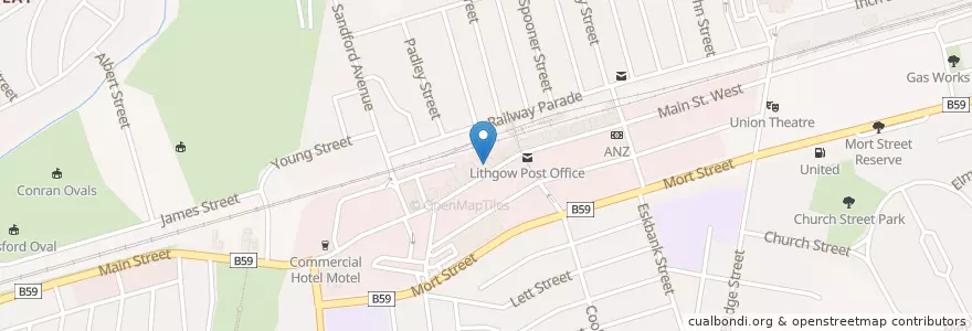 Mapa de ubicacion de Lithgow Hotel en Australien, Neusüdwales, Lithgow City Council.