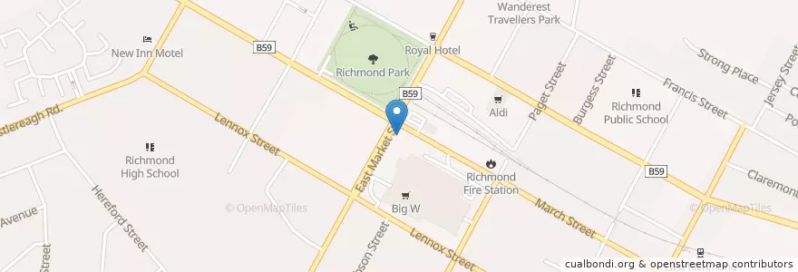Mapa de ubicacion de Richmond Inn en Australie, Nouvelle Galles Du Sud, Hawkesbury City Council, Sydney.