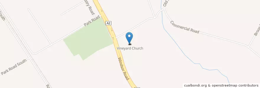 Mapa de ubicacion de Vineyard Church en Australia, New South Wales, Hawkesbury City Council, Sydney.