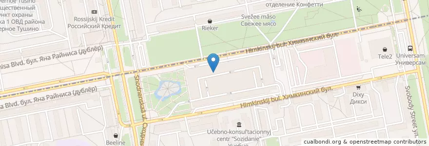 Mapa de ubicacion de Dolchezza en Rusia, Центральный Федеральный Округ, Москва, Северо-Западный Административный Округ.