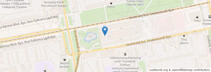 Mapa de ubicacion de Dunkin' Donuts en Rusia, Центральный Федеральный Округ, Москва, Северо-Западный Административный Округ.