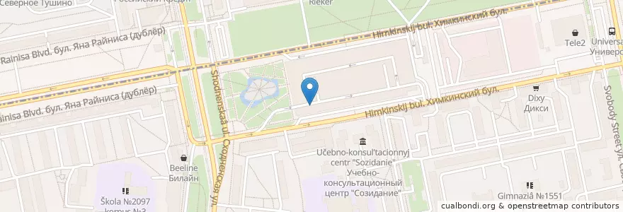 Mapa de ubicacion de YamKee en Rússia, Distrito Federal Central, Москва, Северо-Западный Административный Округ.