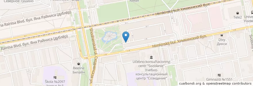 Mapa de ubicacion de Ёлки-Палки en 俄罗斯/俄羅斯, Центральный Федеральный Округ, Москва, Северо-Западный Административный Округ.