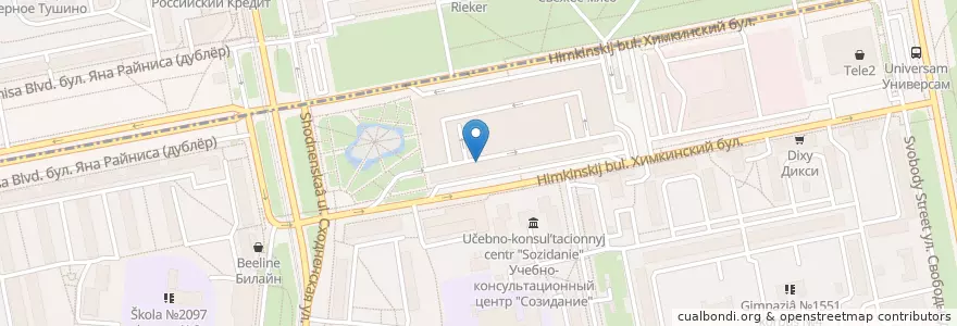 Mapa de ubicacion de Бургер Кинг en Rusland, Centraal Federaal District, Moskou, Северо-Западный Административный Округ.