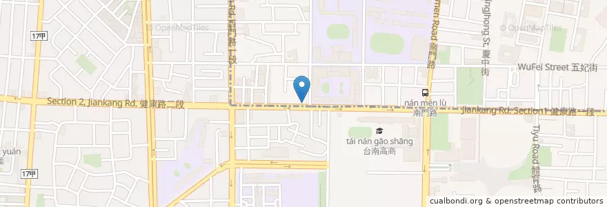 Mapa de ubicacion de 吐司吐司早餐專賣店 en 臺灣, 臺南市, 南區.