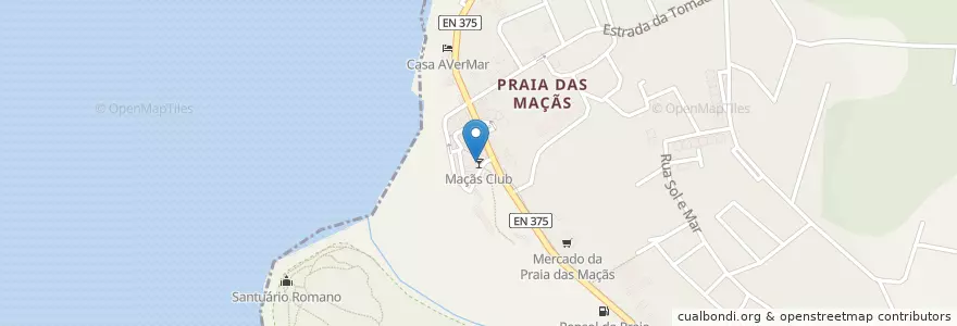 Mapa de ubicacion de Maçãs Club en البرتغال, Área Metropolitana De Lisboa, Lisboa, Grande Lisboa, Sintra, Colares.