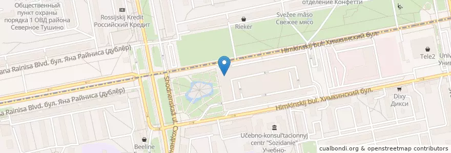 Mapa de ubicacion de Оки-Доки en 러시아, Центральный Федеральный Округ, Москва, Северо-Западный Административный Округ.